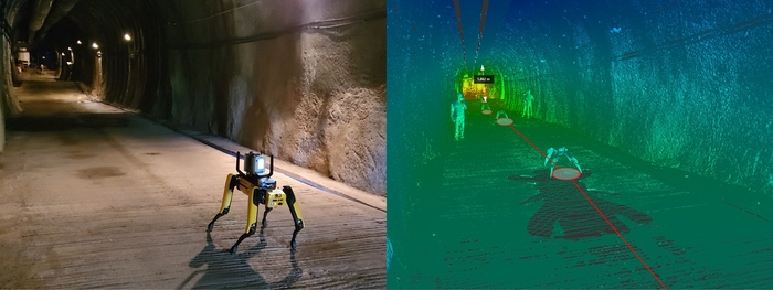 로봇개에 탑재된 레이저 스캐너를 활용한 터널 현장 3D 형상 데이터 확보