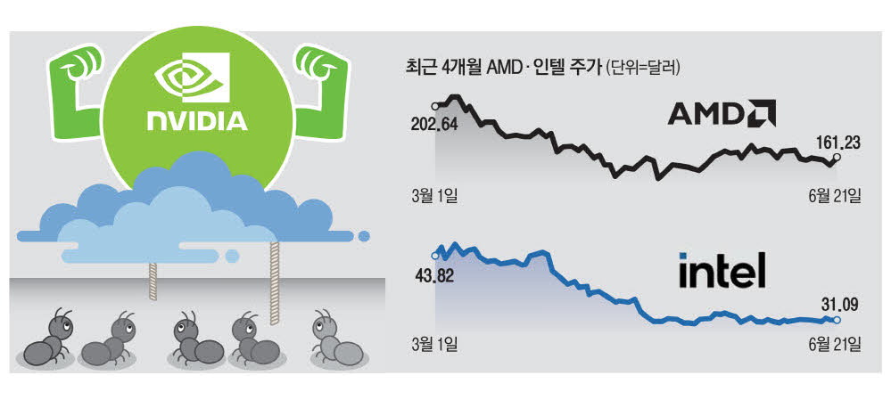 1등株만 훨훨…가성비도 안통한 인텔·AMD